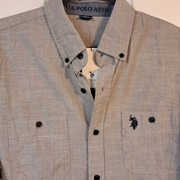U.S. Polo Assn. Gray NWT Men's Button Oxford Shirt - Picture 3 of 10